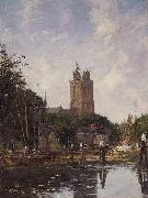 Eugene Boudin Dordrecht the Grote Kerk from the Canal oil painting reproduction